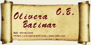 Olivera Batinar vizit kartica